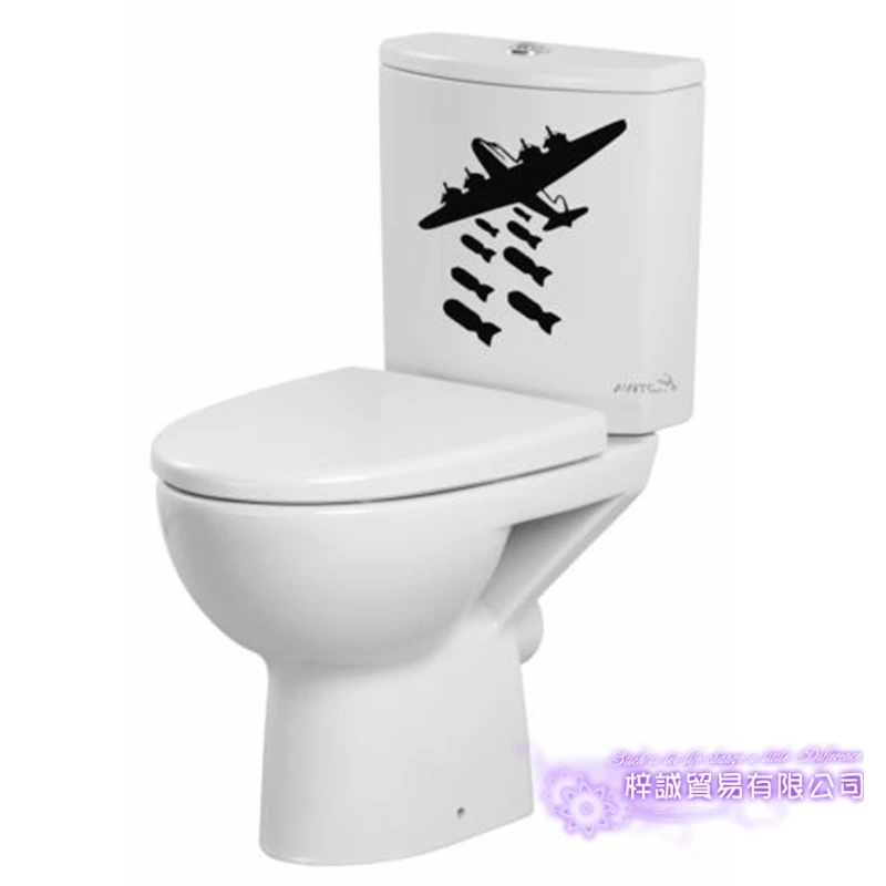 Dctal Toilet Bomber Commode WC Funny Sex Girl Sticker Power Decal Posters Vinyl Wall Decals Parede Decor Mural