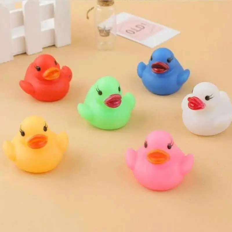 Baby Duck Bath Toys Kids Led Lighting Up Water Floating Toy Luminous Swim Rubber Ducks Toys For Children Classic Baby Water Toy 6