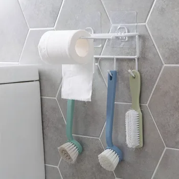 

Hot Kitchen Organizer Storage Rack Shelf WIth Hooks Hangers Roll Paper Rag Towel Holder Cocina Cooker Organizer Iron