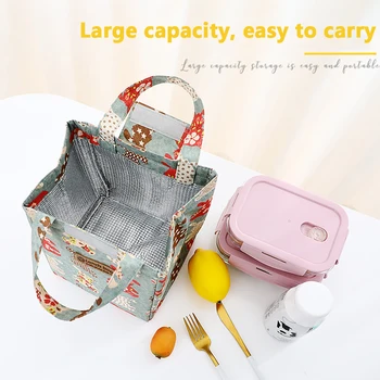 

Lunch Bag Fashion Ctue Cat Multicolor Bags Women Waterpr Hand Pack Thermal Breakfast Box Portable Picnic Travel
