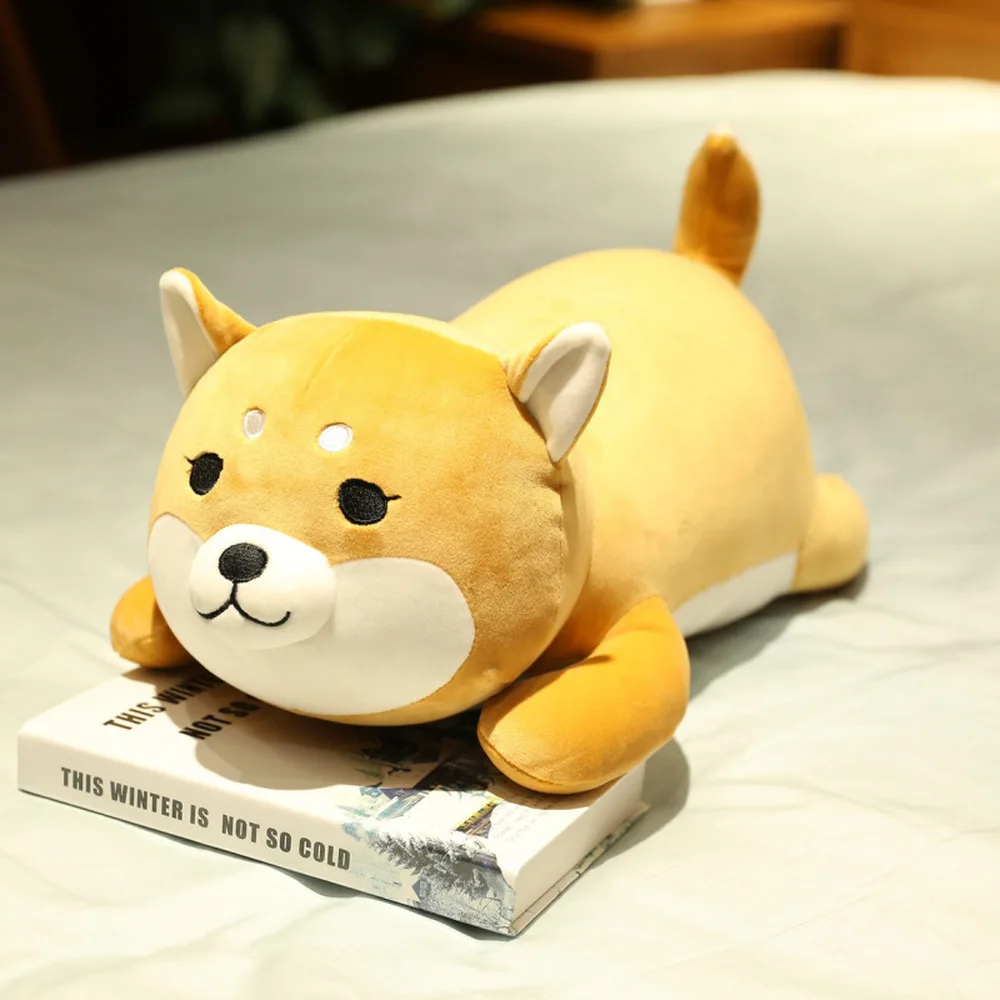 40/50 см милые корги& Косплей Shiba «Лисья Секретная служба»(Inu собака плюшевые игрушки, набитое Мягкое Животное милые корги чай Хаски лежа мягкая подушка для малышей подарок D1350n10 - Цвет: Happy Lying Shiba