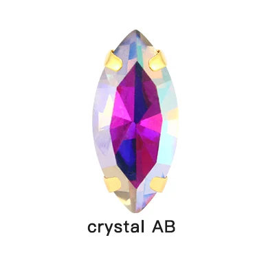 Crystal AB 50 шт., все размеры, неватте, Хрустальное стекло, пришить стразы в золотистой оправе, камни для рукоделия, обувь, украшение сумки - Цвет: Crystal AB
