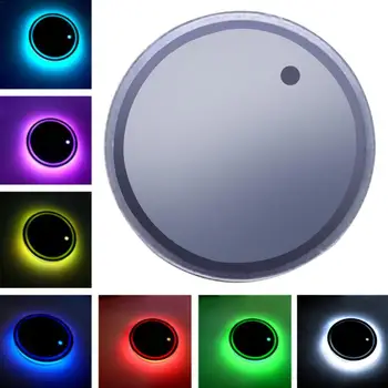 

Universal LED Car Cup Holder RGB Light Mat Pad Drink Coaster Interior Decoration