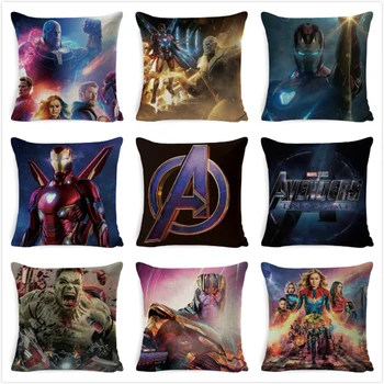 

Avengers Endgame Cushion Cover Marvel Cotton Linen Pillow Case 45x45m For Sofa Chair Bedroom Pillowcase Home Decor Almofada