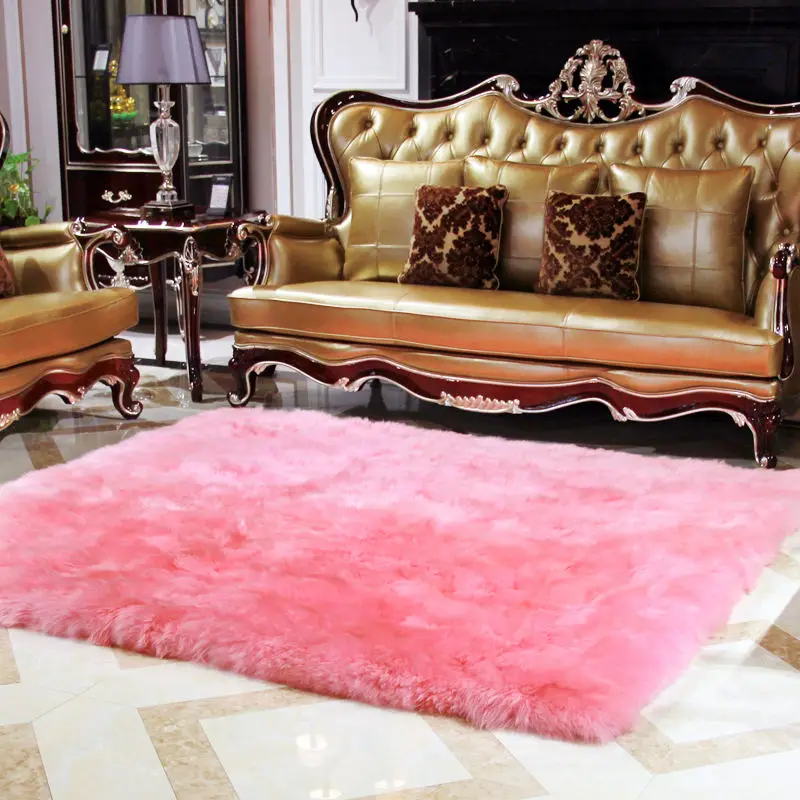 Wool Real Sheepskin Carpets For Living Room Bedroom Fur Rug Long Hair Soft Carpet And Rugs Kids Room Thicken Children Play - Цвет: 11