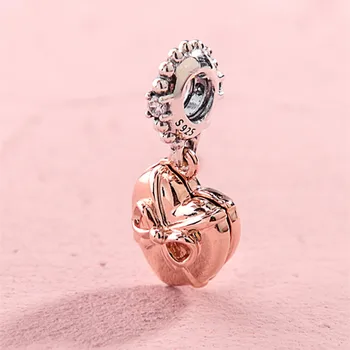 

Top quality Summer 925 Sterling silver Rose Openable Heart Dangle charms fit bead bracelets bangle DIY pendant for jewelry make