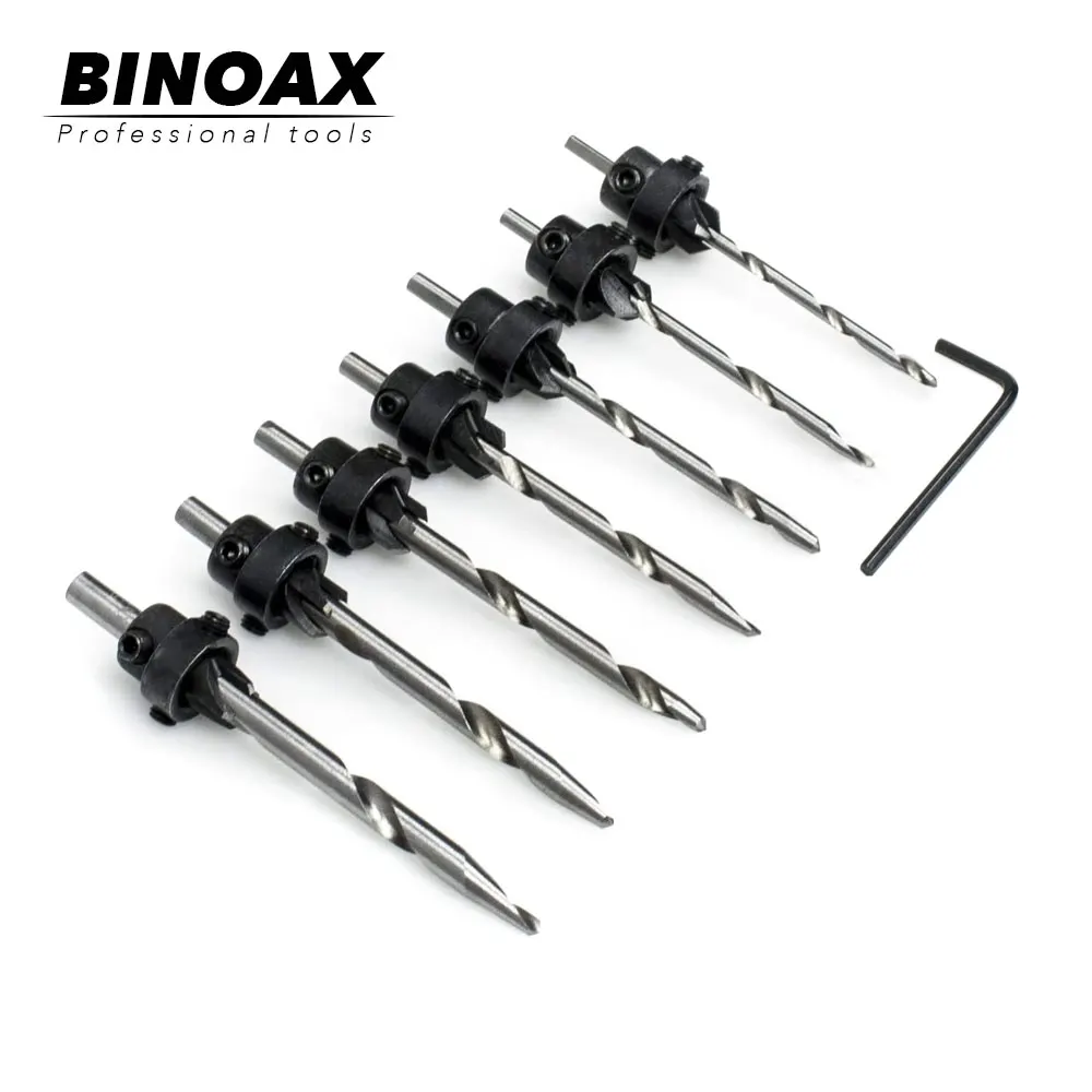 22pc Tapered Drill Countersink Bit Screw Set Wood Pilot Hole Woodworking Tools
