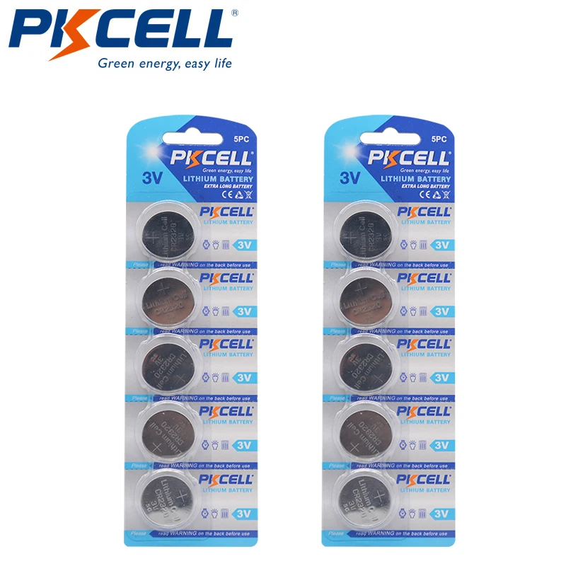 10 sztuk/partia PKCELL CR2320 3V bateria litowa baterie guzikowe DL2320 ...