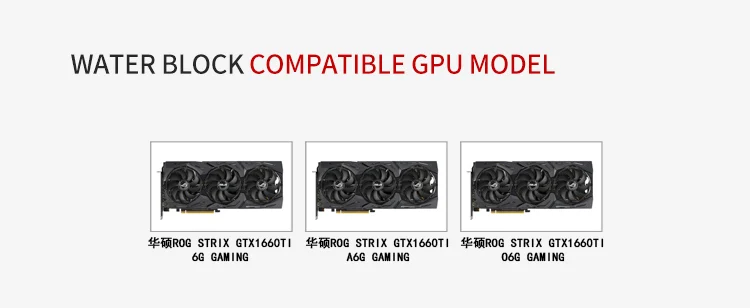 Курган водяной блок использовать для ASUS ROG strix GTX1660Ti 6 г/A6G/O6G игры/полное покрытие блок GPU/5 В 3PIN заголовок A-RGB