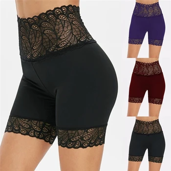

Women Bralette Seamless Lace Safety Pants Women Underwear High-Waist Plus Size Panties Anti-Light Safety Shorts