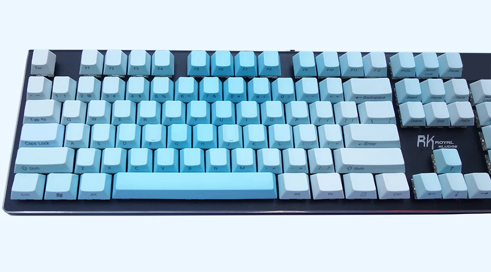 NPKC толстый PBT небесно голубой градиент Keycaps ANSI Layout Fit Kailh Gateron Cherry MX переключатели