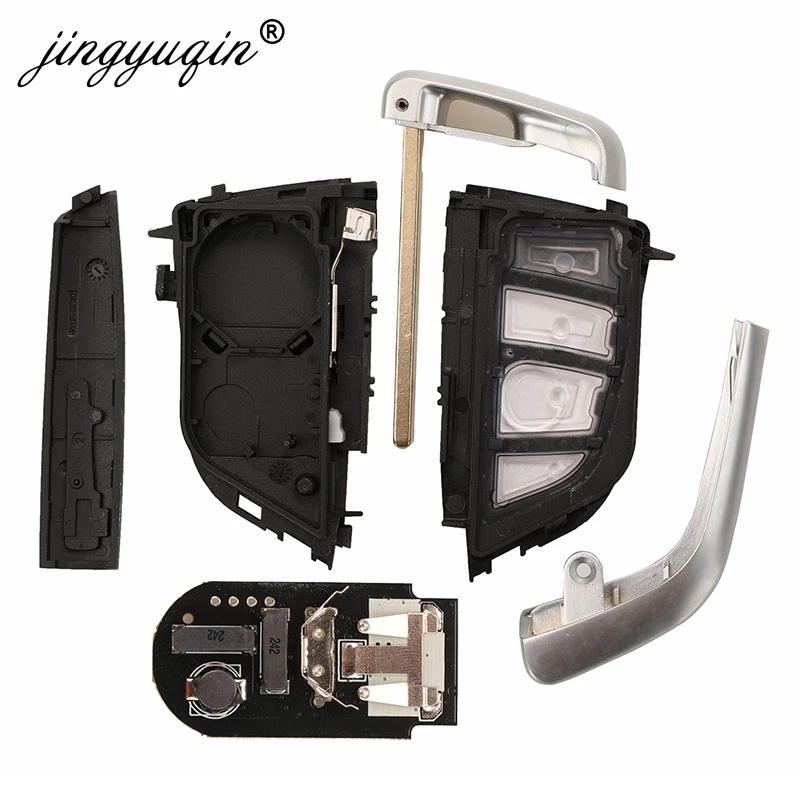 JINGYUQIN SMART 3/4 BUTTONS 433MHZ PCF7953P CAR REMOTE KEY KEYLESS ENTRY FOB FOR BMW F FEM CAS4 CAS4+ 5 7 SERIES X5 X6 BLACK PCB