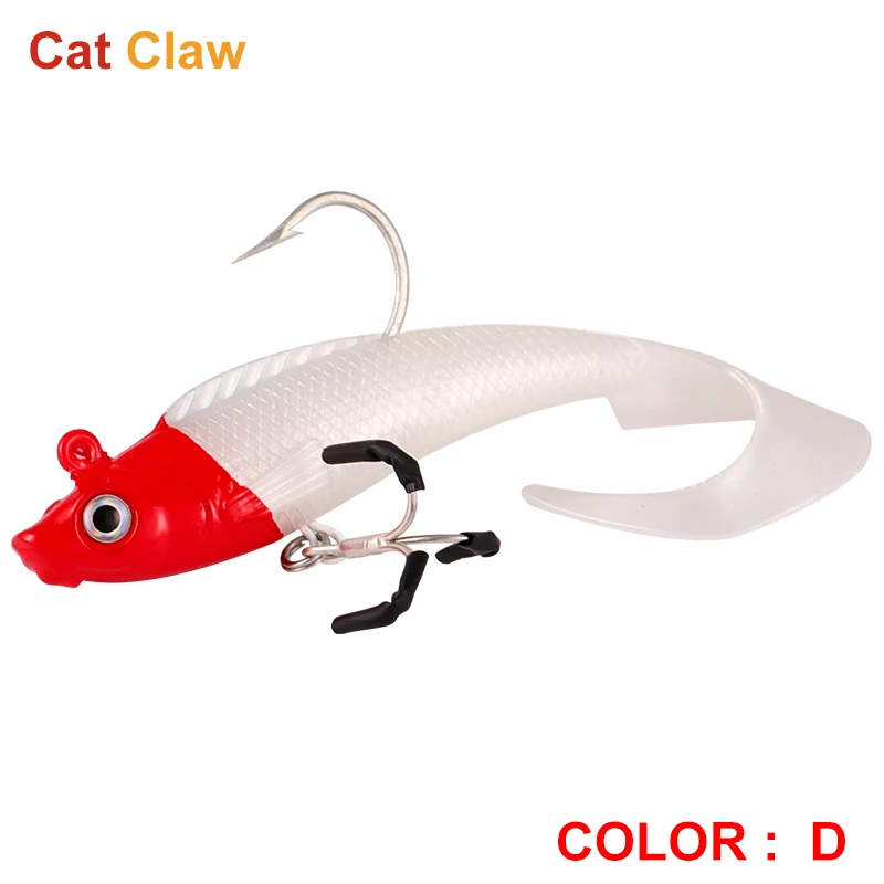 Cat Claw Coiled Tail Fishing�Lure�Treble hooks soft�Bait 14g 80mm Professional Fishing�Lure Middle lower water  Layer Use