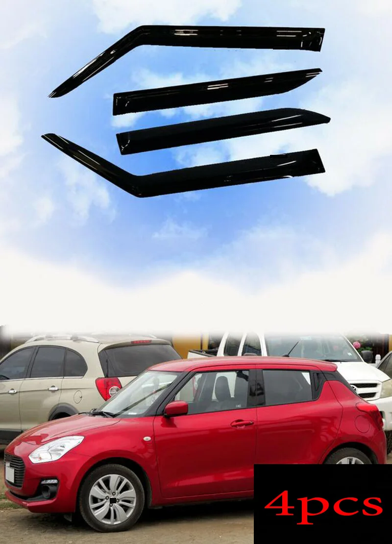 Черный акриловый козырек для окна Suzuki SWIFT 2005-2017 высококачественный от солнца на
