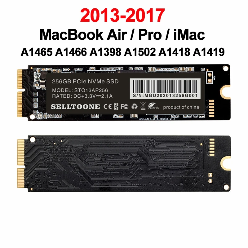 256GB 512GB 1 테라바이트 SSD로 A1465 A1466 EMC2631 2632 2925 Macbook Pro
