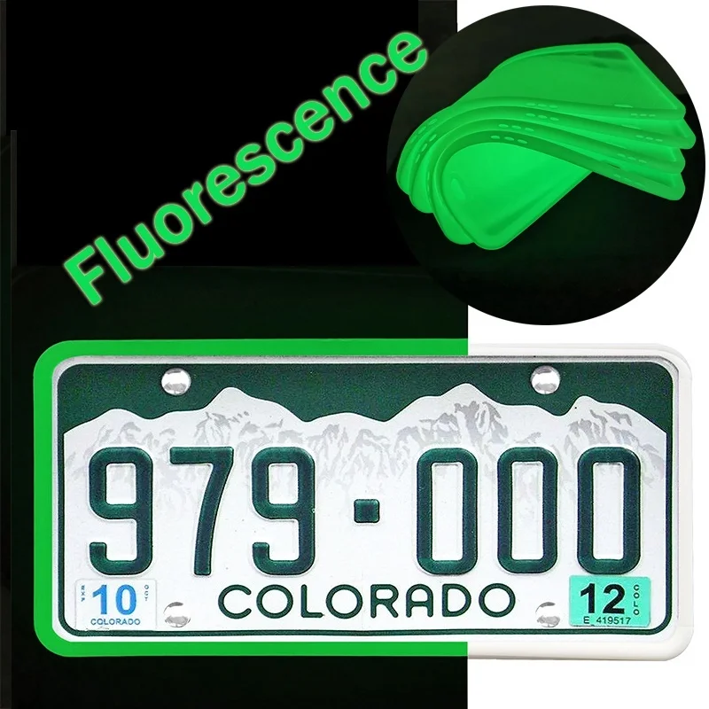 

Fluorescence Silicone License Plate Frame for Automotive bling License Plate Frame Rustproof Rattleproof Whaterproof Shockproof