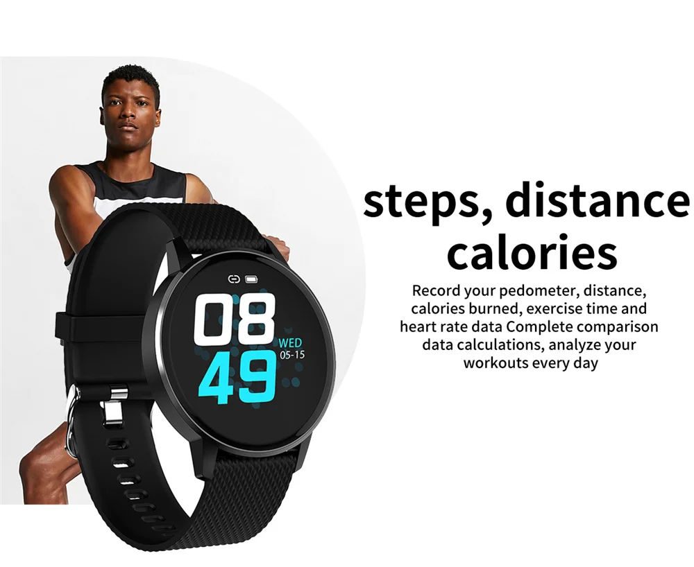 RUNDOING T4 женские Смарт-часы мужские пульсометр кровяное давление модные спортивные часы фитнес-трекер для Android или IOS
