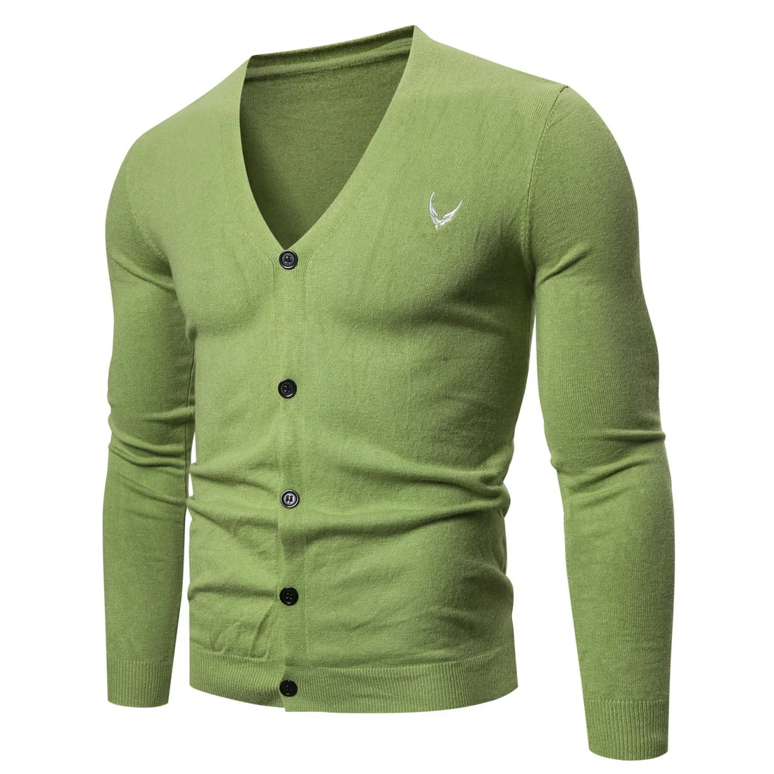 YM039 67#果绿色 针织开衫 (2).JPG