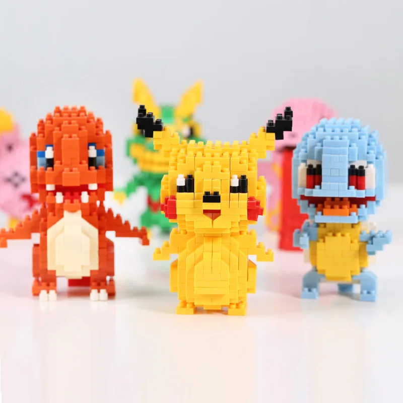 New 41 style Pokemon Blocks Small Building Blocks Cartoon Picachu Animal Mini Model Education Game Graphics Pokemon Toys