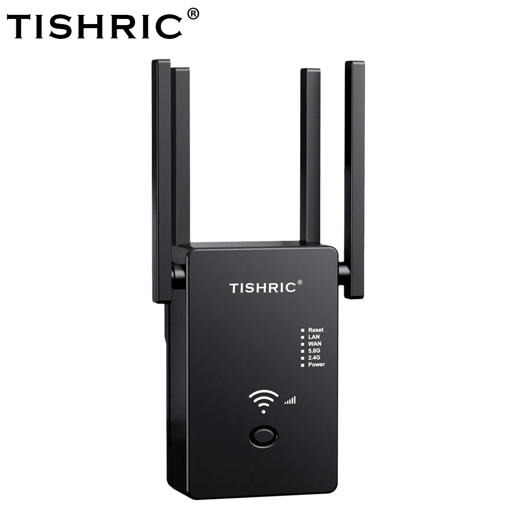 TISHRIC Router Wifi Repeater 1200M Dual Band 5GHz Wireless Wifi Repeater Network Wi fi Extender Signal Amplifier Gigabit Router 