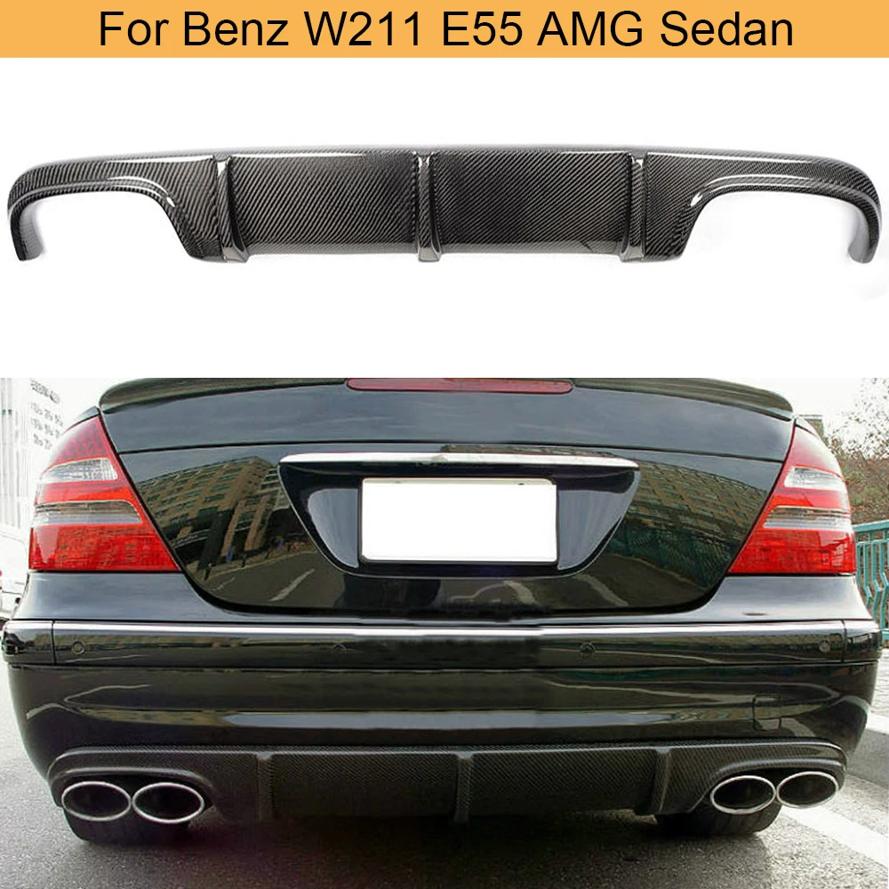 Углеродное волокно задний бампер диффузор губа для Mercedes Benz E Class W211 E55 AMG седан 4D