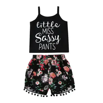 

Toddler Kid Baby Girl Summer Clothes Vest Crop Tops+Floral Shorts Pants 2Pcs Set