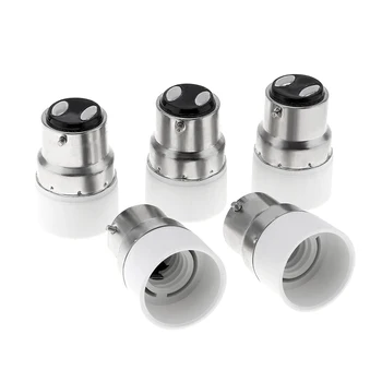 

5pcs 5A 0~250V B22 to E14 LED Bulb Base Adapter Universal Light Converter Lamp Socket Holder for Home Lighting Replacement