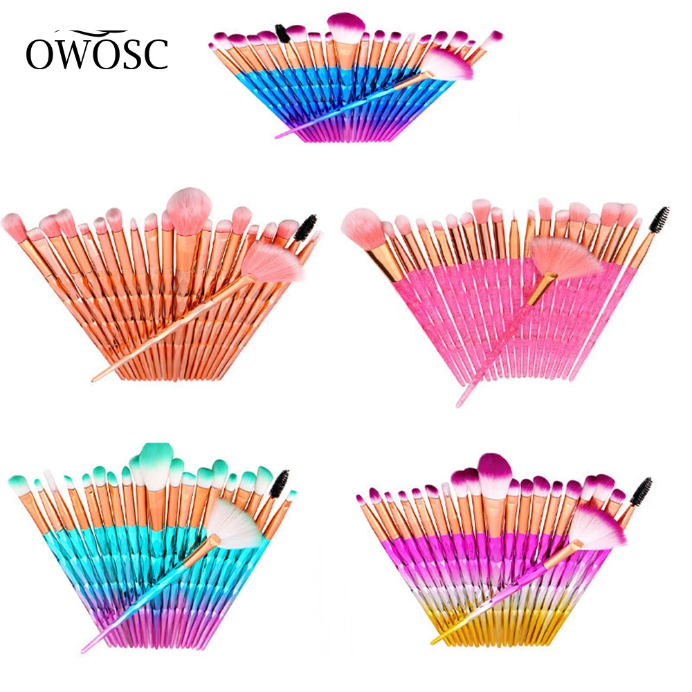 OWOSC-Juego de brochas de maquillaje, 10/20 Uds., sombra de ojos, mezcla de base en polvo, colorete de cejas, Cepillo de Doble cabezal, herramienta de maquillaje de belleza