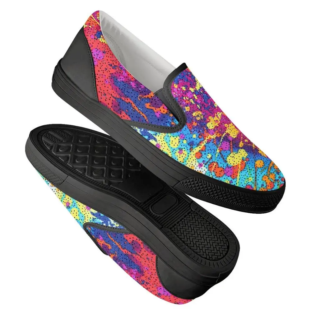 Twoheartsgirl/Цветная Вулканизированная обувь с граффити для мужчин; повседневные мужские кроссовки без шнуровки; удобные мужские парусиновые туфли на плоской подошве на заказ