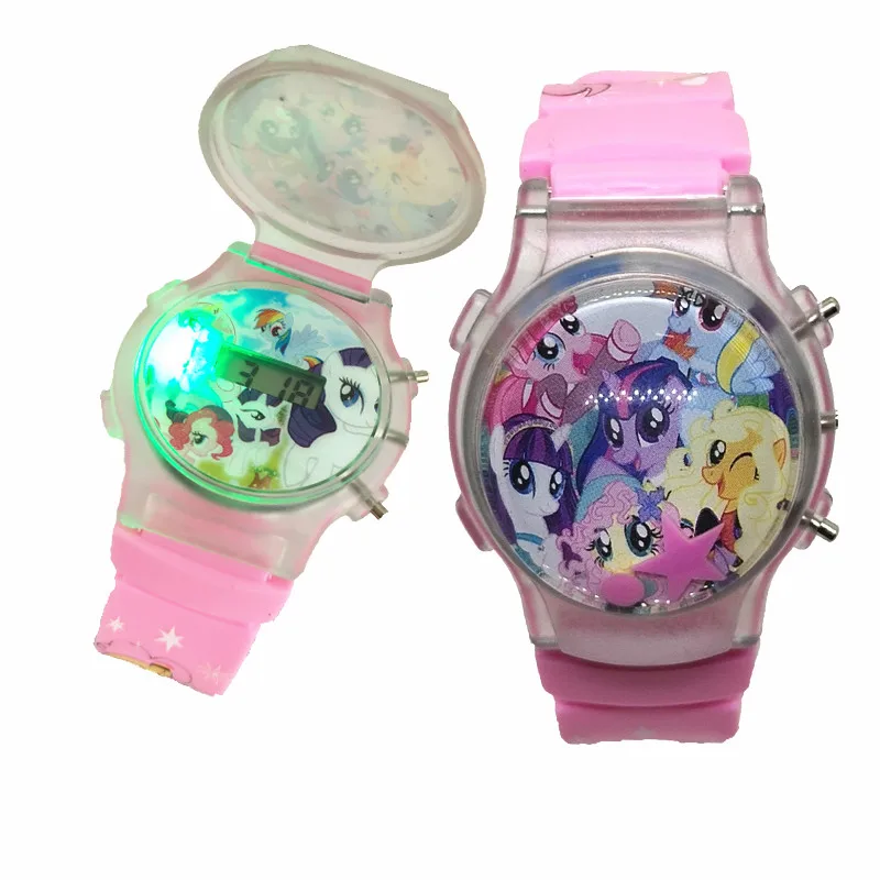 Light Children Watch Cartoon Print Princess Pony Unicorn Grow Kids Watch for Girls Student
