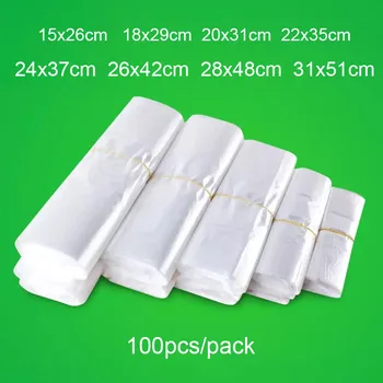 

500Pcs Wholesale New Useful Plastic Shopping Bag Transparent Shopping bags Supermarket Plastic Bags with Handle Food Packaging