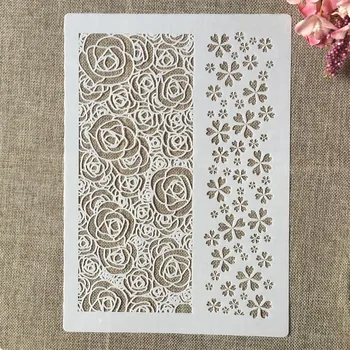 

A4 29cm Rectangle Frame Rose Plum DIY Layering Stencils Wall Painting Scrapbook Coloring Embossing Album Decorative Template