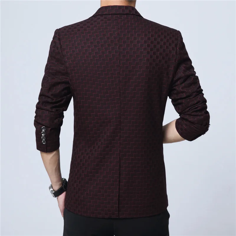 Королевский синий Блейзер Для мужчин на одной пуговице Slim Fit амарантовый Блейзер конструкции Повседневное пиджак Свадебная вечеринка платье для маленьких девочек; куртка M-6XL