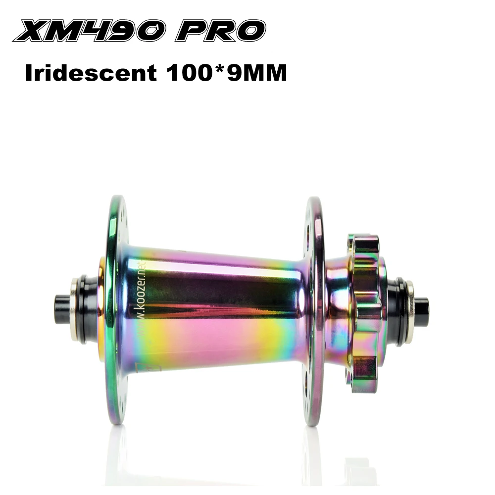 Koozer XM490 PRO Hubs 4 Bearing MTB Mountain Bike Hub Rear 10*135mm QR100*15 12*142mm Thru 28/32/36 Holes Disc Brake Bicycle Hub - Цвет: Rainbow 100x9mm