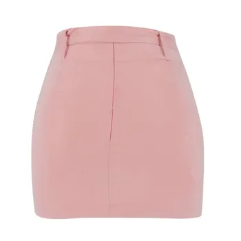 

Women Spring And Summer Sexy High Waistline Solid Color Retro Slim Ruffled Short Simple Crossover Straps Skirt