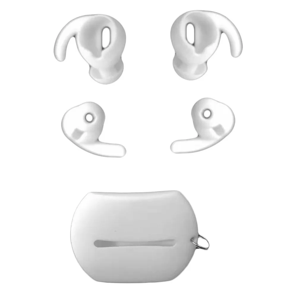 Удобные 3 пары черно-белых силиконовых вкладышей, чехол для Apple AirPods, Сумка с крючком+ противоскользящие накладки для наушников
