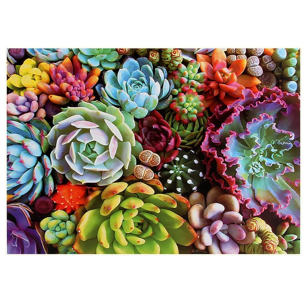 Jigsaw Puzzle 1000 Piece Succulent Plants Learning Education Toy Game For Adults 