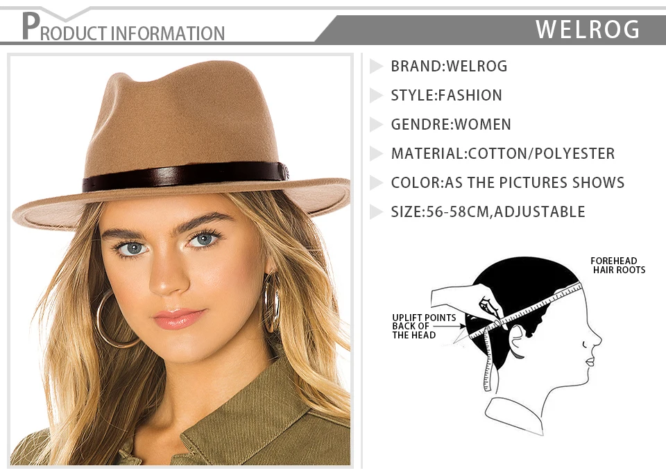WELROG Wo мужские модные джазовые шляпы, новые мужские шляпы Fedoras, однотонные шапки из смешанной шерсти, уличные Повседневные шапки, шапка для путешествий, s фетровая шапка