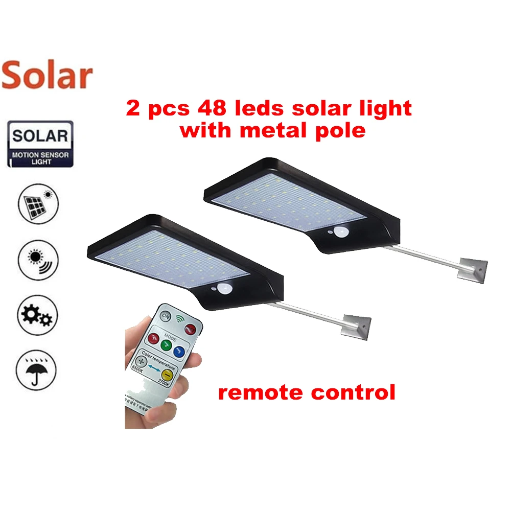 

2/4pcs Outdoor Solar Light 48 LED Solar Power Lamp Bulb Auto PIR Motion Sensor Solar Lantern Waterproof Street Wall Garden Light