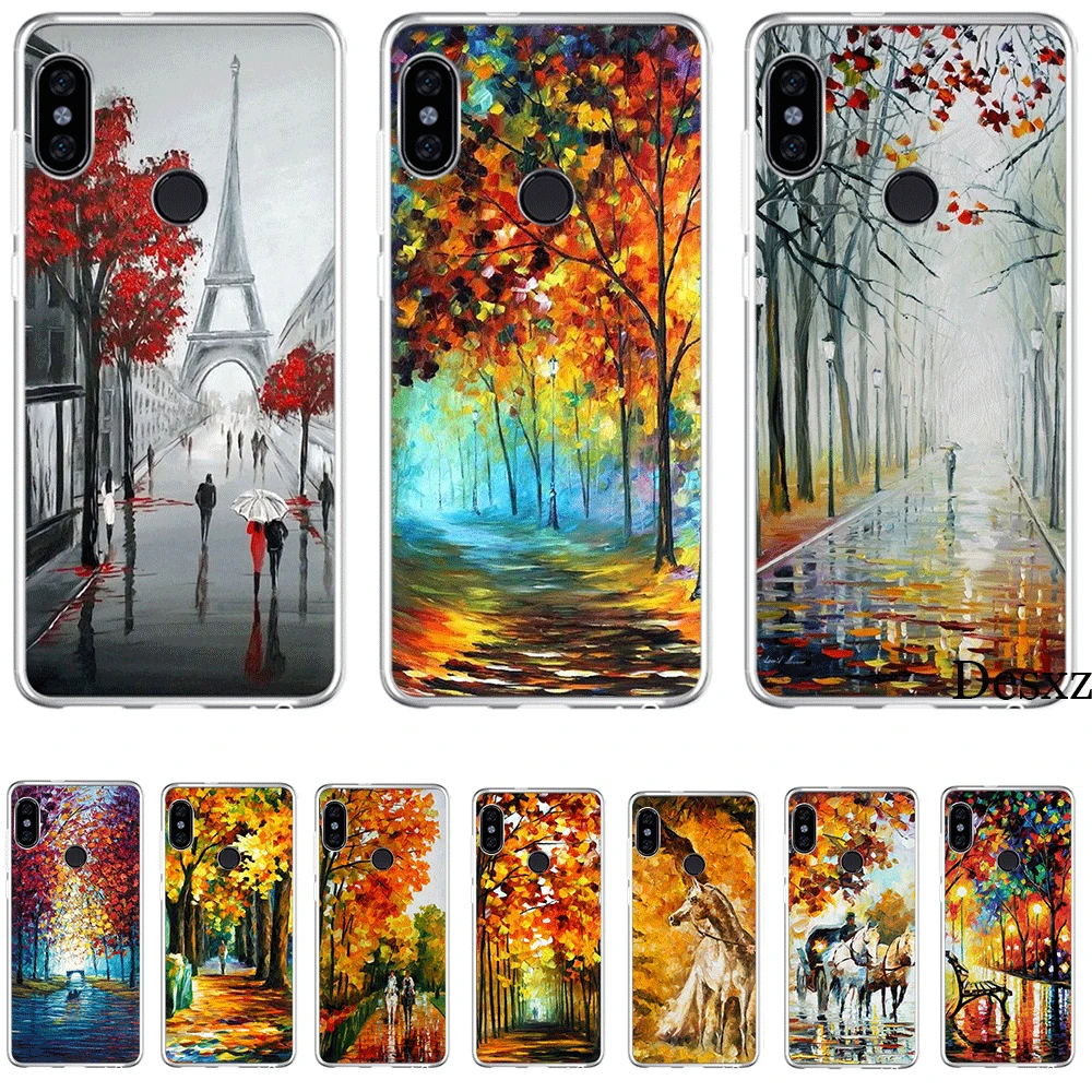 

Phone Case For Xiaomi Redmi GO 7 S2 4A 4X 5 5A Plus 6 6A 7A K20 Pro Cover Oil Autumn Trees Maple Protection