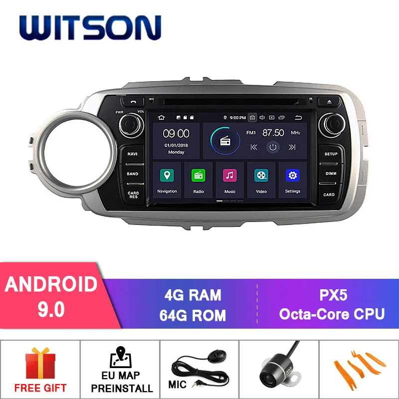 Perfect WITSON Android 9.0 IPS HD Screen for TOYOTA YARIS 2012 GPS CAR DVD RADIO 4GB RAM+64GB FLASH 8 Octa Core+DVR/WIFI+DSP+DAB+OBD 0