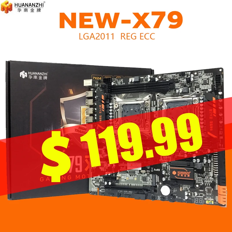 

huananzhi HUANANZHI X79 dual CPU LGA2011 LGA 2011 motherboard with dual processor DDR3Suitable for server CPU and server memory