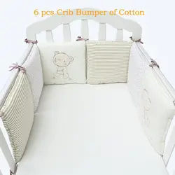 Детская кроватка-бампер, Детская Хлопковая детская кроватка ясли, ограждение с мишкой, постельные принадлежности для мальчиков и девочек, 6