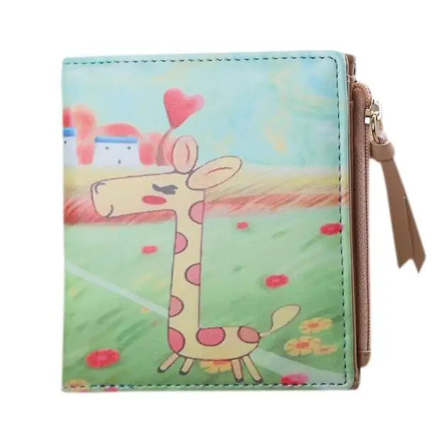 C Cartoon Cute Cat Women Wallet Fashion Short Pu Leather Lady Clip Wallets Casual Thin Short Wallet Clutch Female Coin Purse - Цвет: C
