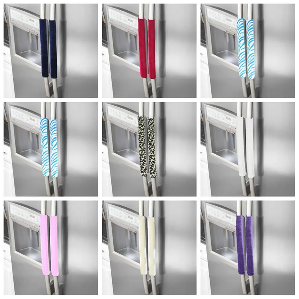 1 Pair Cotton Refrigerator Handle Cover Practical Doorknob Door Handle Cover Double-door Fridge Gloves Kitchen Tools