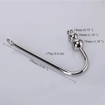 Anal Hook Metal Anal Plug  With Ball Hole Butt Plug Dilator Prostate Massager Exotic Anal Plug Sex Toy For Man Male BDSM Game 4