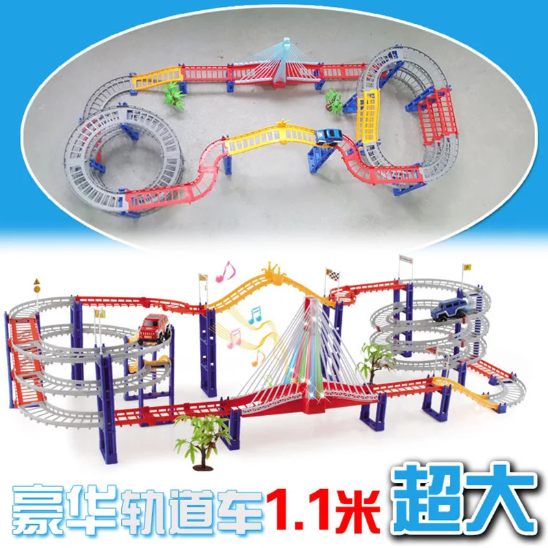 

Luxury Children Camera Track Toy Car Electric Flexible Multilayer Car Rotating Camera Track Flexible Assembled Educational Toy