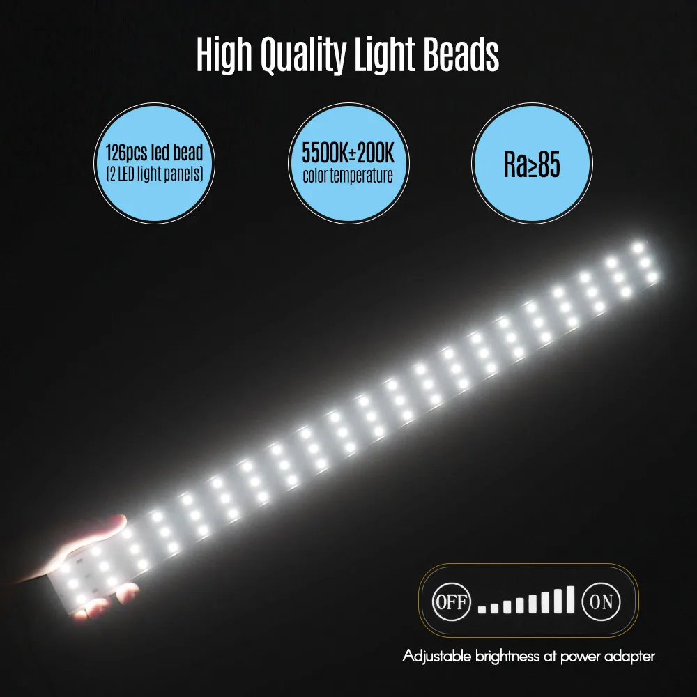 Складная палатка для фотостудии 126LED освещение комплект 5500K штепсельная вилка США 24*24*24 Дюймов фото коробка 3 цвета фон настольная световая коробка