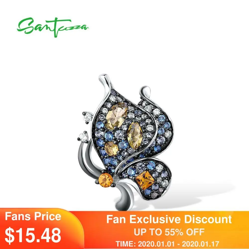 SANTUZZA – pendentif en argent Sterling 925 pour femme, bijoux fins délicats, papillon bleu brillant, spinelle jaune, CZ, tendance ► Photo 1/6