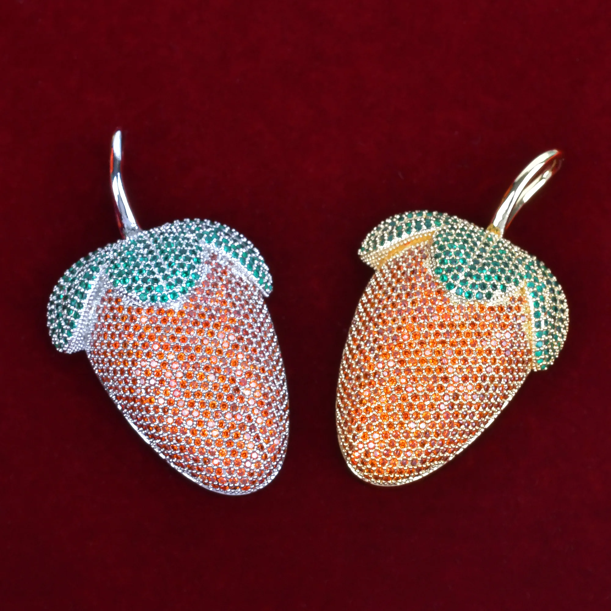 Strawberry Shaped Pendant Necklace for Women Hip Hop Rock Street Jewelry 6